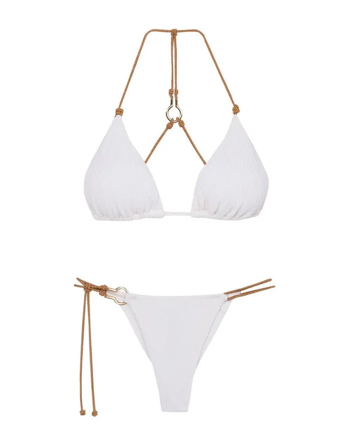 Bottoms Women ViX Paula Hermanny Firenze Diane Detail Bottom 8211 White