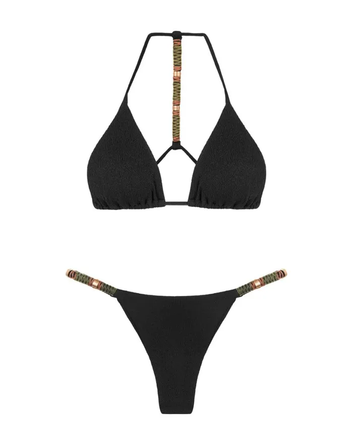Bottoms Women ViX Paula Hermanny Firenze Sally Detail Bottom 8211 Black