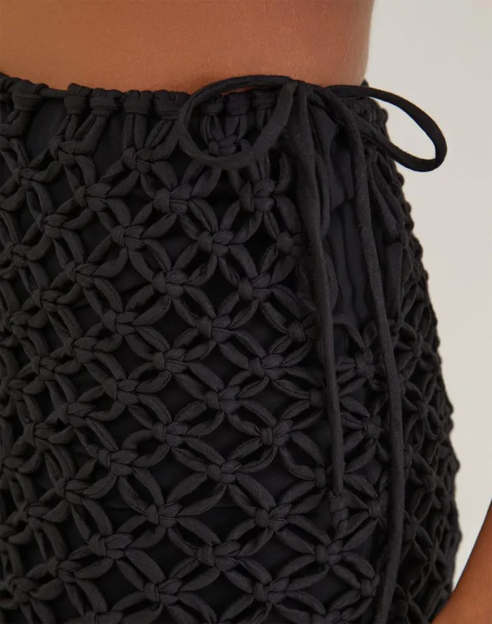 Bottoms Women ViX Paula Hermanny Gio Macrame Mini Skirt 8211 Black