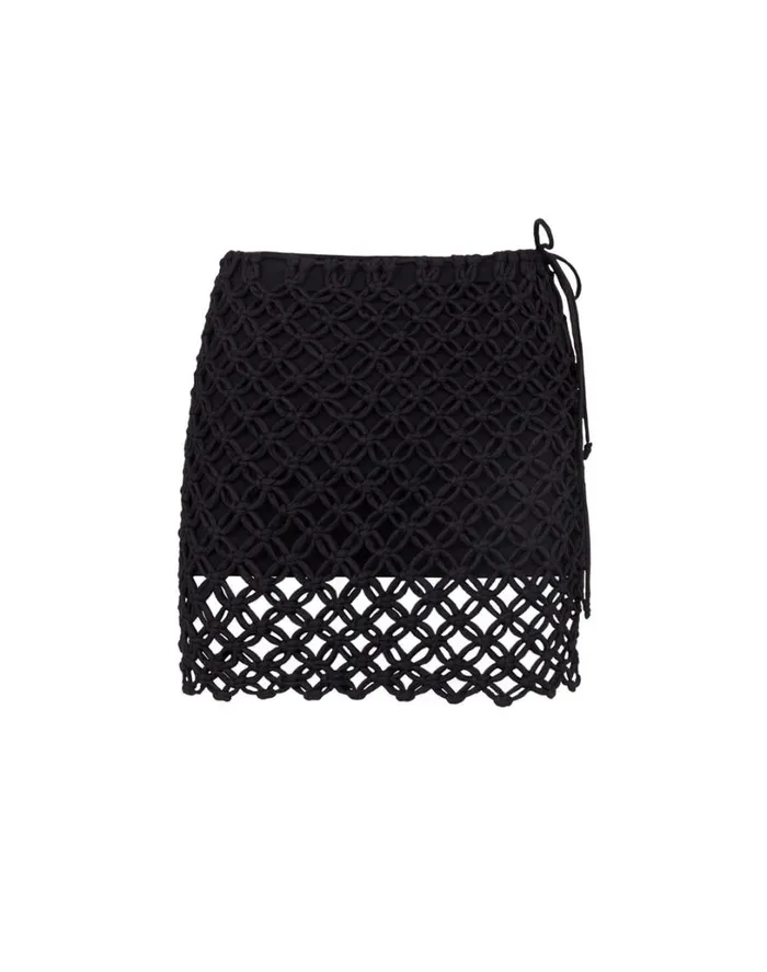 Bottoms Women ViX Paula Hermanny Gio Macrame Mini Skirt 8211 Black