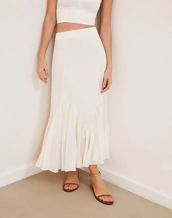 Bottoms Women ViX Paula Hermanny Kerry Long Skirt 8211 Off White