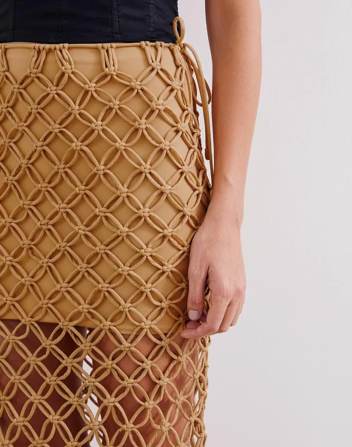 Bottoms Women ViX Paula Hermanny Kim Midi Skirt 8211 Walnut