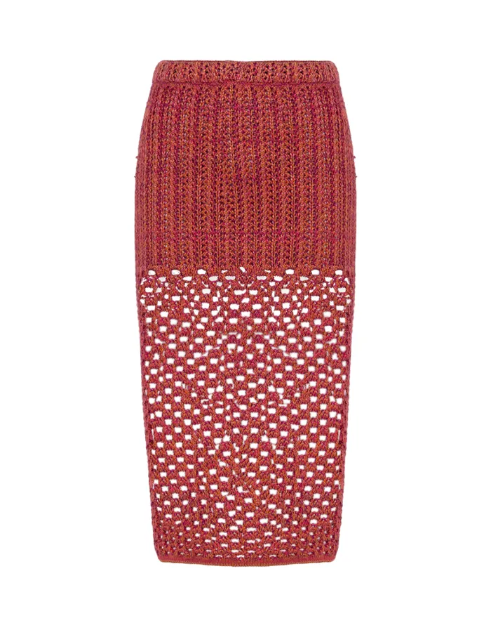 Bottoms Women ViX Paula Hermanny Knit Aria Midi Skirt 8211 Berry Burst