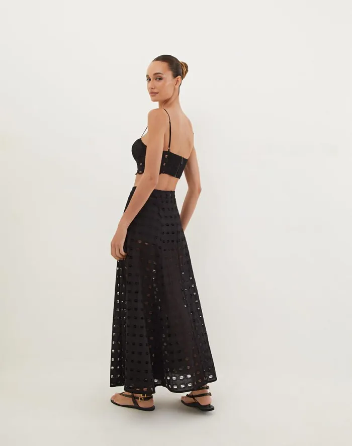 Bottoms Women ViX Paula Hermanny Lauren Long Skirt 8211 Black