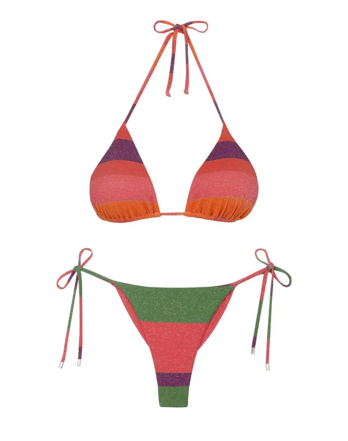 Bottoms Women ViX Paula Hermanny Lurex Tie Side Bottom 8211 Heatwave
