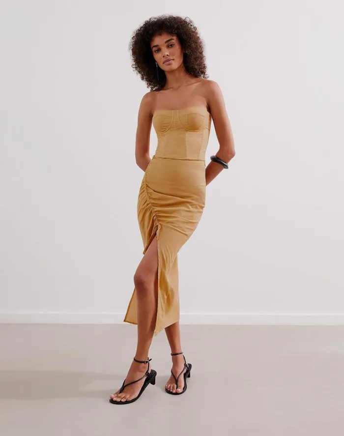 Bottoms Women ViX Paula Hermanny Misa Midi Skirt 8211 Walnut