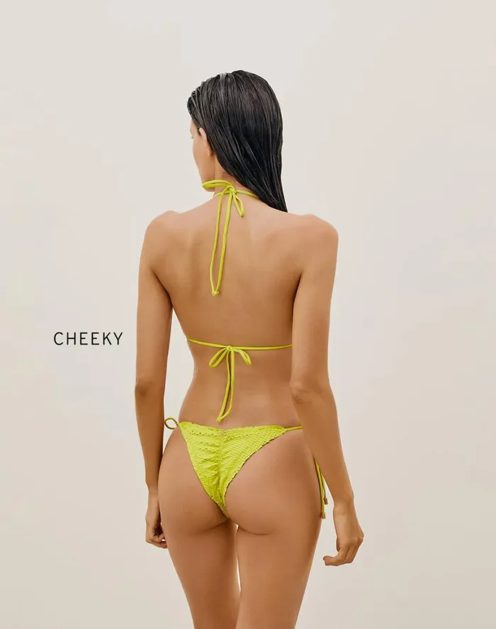Bottoms Women ViX Paula Hermanny Scales Ripple Tie Side Bottom 8211 Wasabi