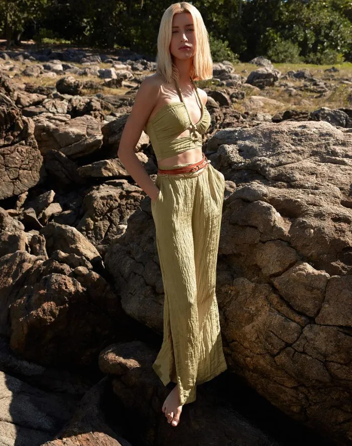 Bottoms Women ViX Paula Hermanny Sky Pants 8211 Olivine