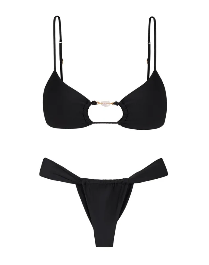 Bottoms Women ViX Paula Hermanny Tanga Bottom 8211 Black