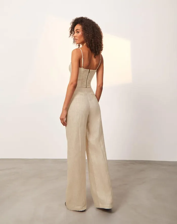 Bottoms Women ViX Paula Hermanny Whitney Tailored Pants 8211 Natural