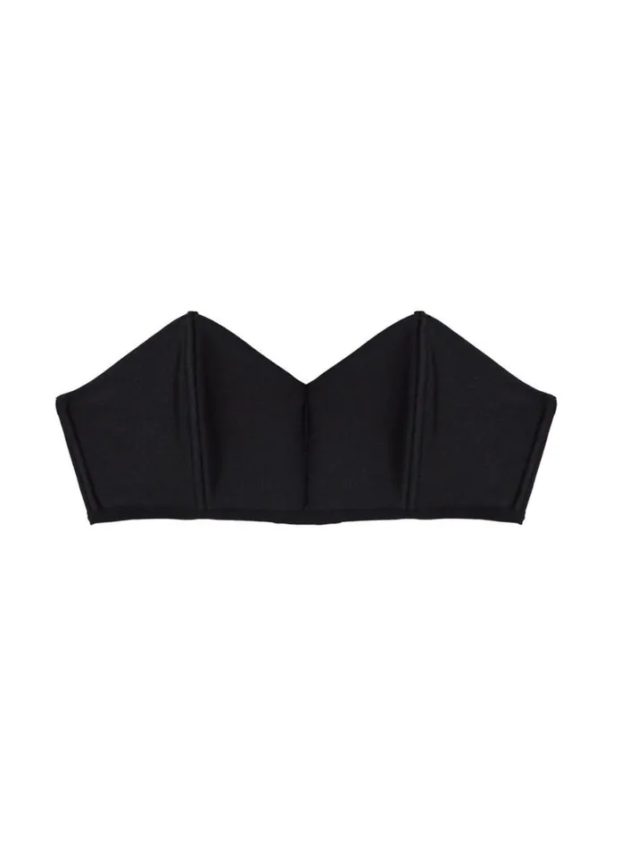 Bralettes and Wireless Bras Lingerie Fleur Du Mal Charlotte Bandeau Bra Black