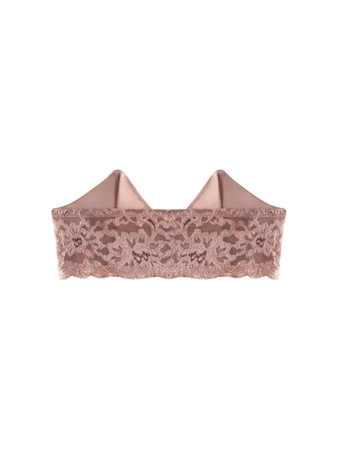 Bralettes and Wireless Bras Lingerie Fleur Du Mal Charlotte Bandeau Bra Tan