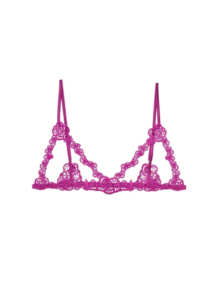 Bralettes and Wireless Bras PleasureLingerie Fleur Du Mal Fleur Guipure Ouvert Bralette Vixen