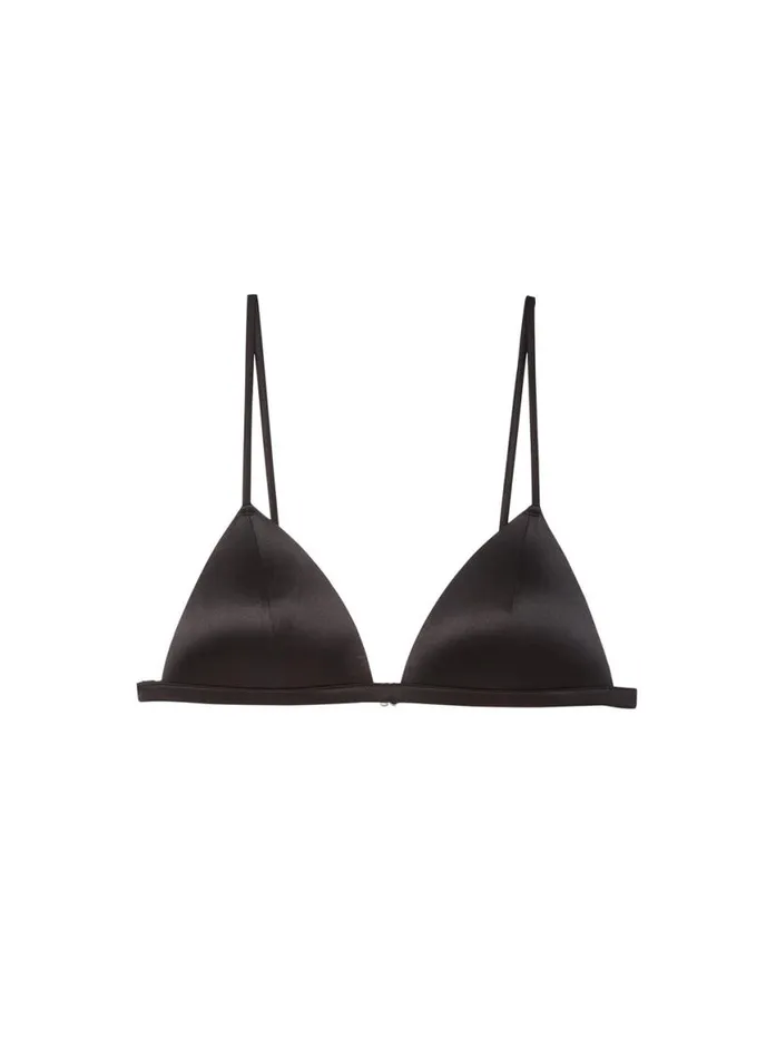 Bralettes and Wireless Bras PleasureLingerie Fleur Du Mal Molded Luxe Triangle Bra Black
