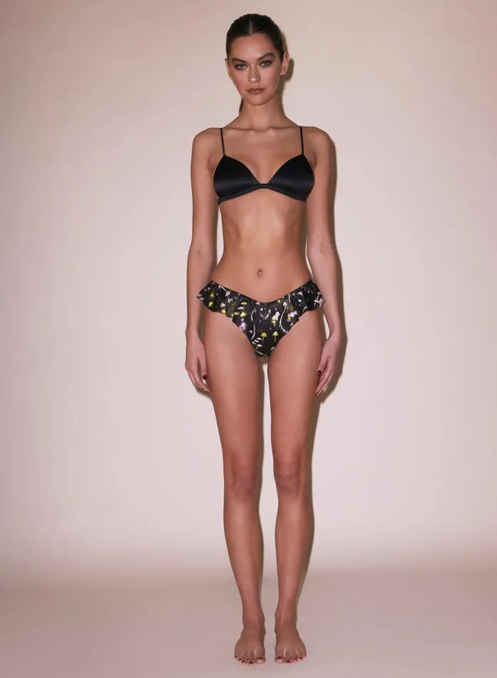 Bralettes and Wireless Bras PleasureLingerie Fleur Du Mal Molded Luxe Triangle Bra Black