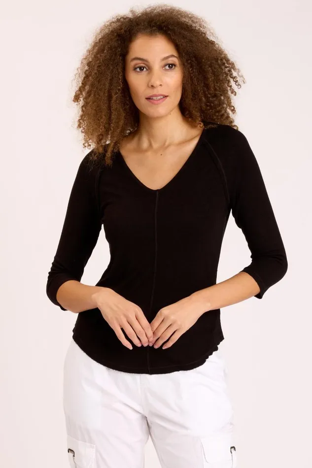 Bran VNeck Black Clothing XCVI ShirtsBlouses