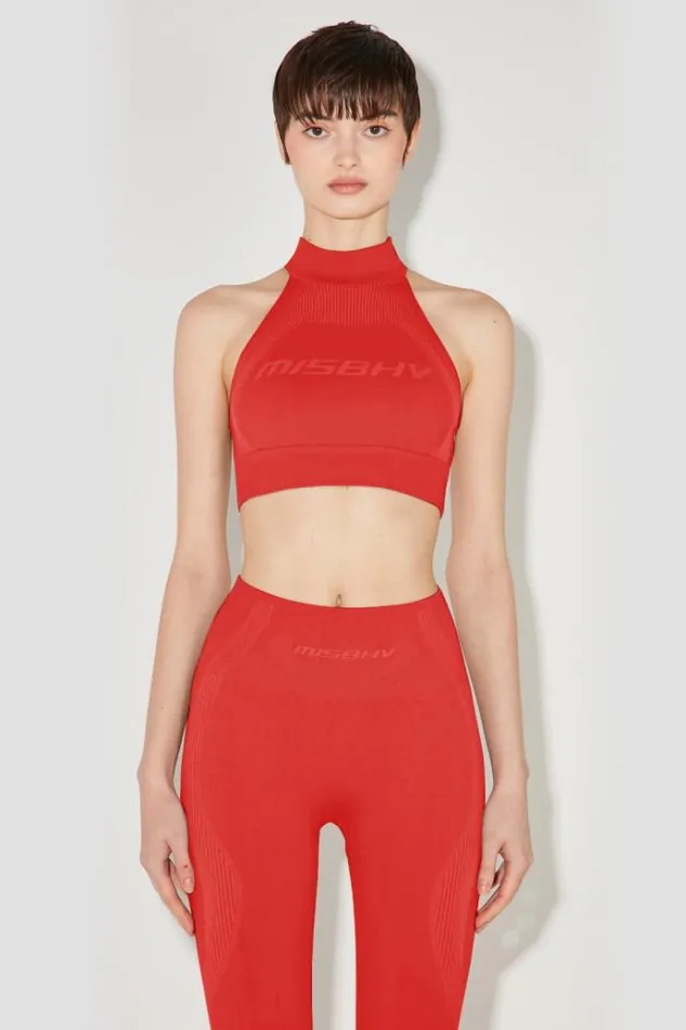 Bras Women MISBHV Sport Halter Bra Coral Red