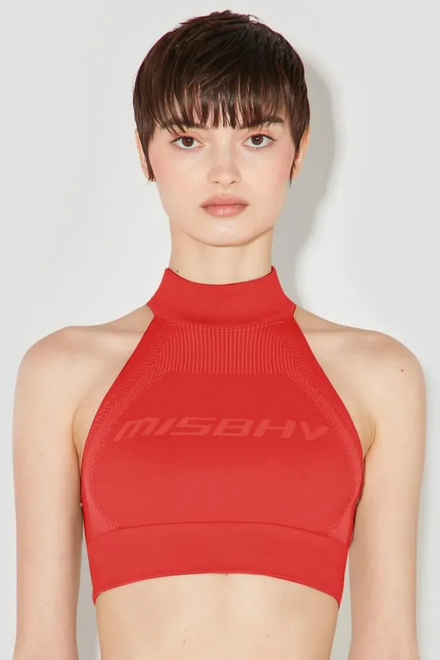 Bras Women MISBHV Sport Halter Bra Coral Red