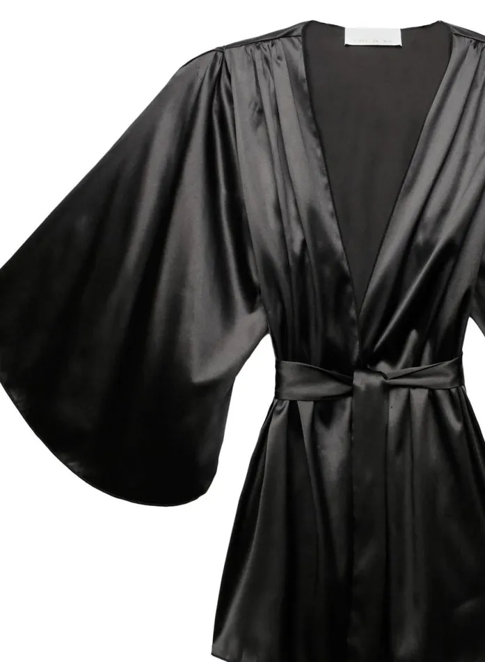 Bridal PleasureLingerieClothing Fleur Du Mal Angel Sleeve Robe Black