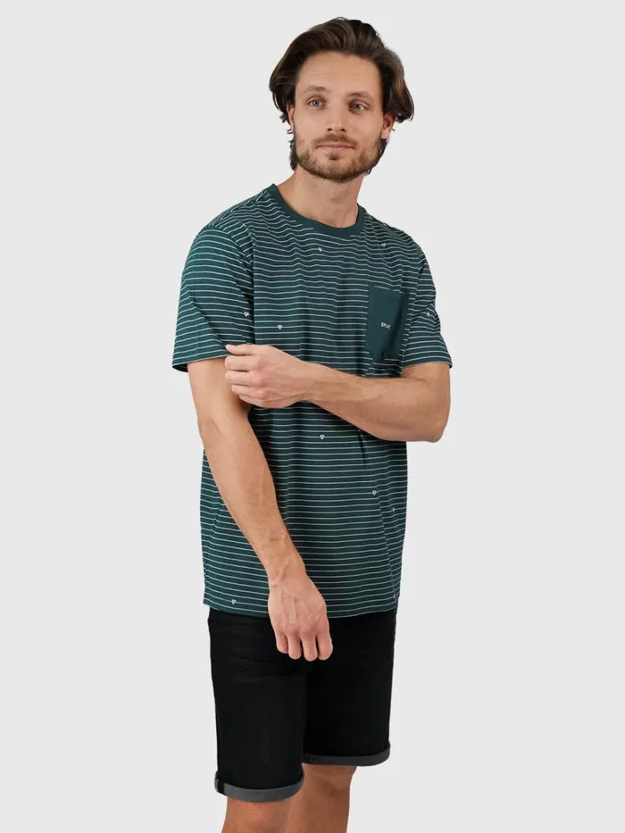 Brunotti Tshirts Men AxleStripeTshirt Green