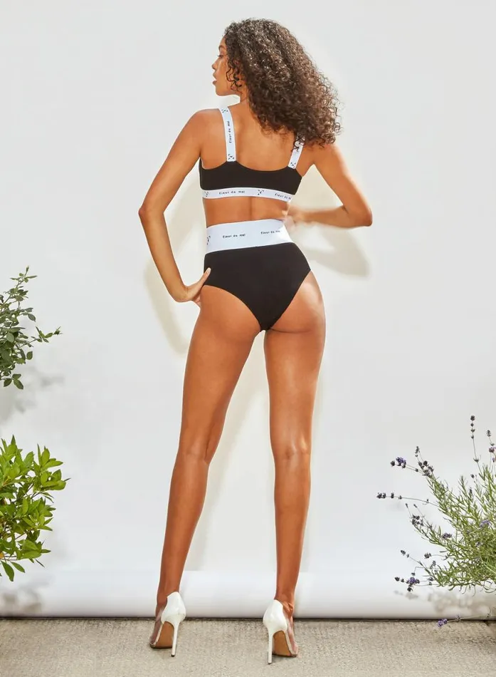Bustiers and Bra Tops Lingerie Fleur Du Mal Garon Criss Cross Bralette Black