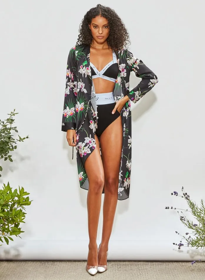 Bustiers and Bra Tops Lingerie Fleur Du Mal Garon Criss Cross Bralette Black