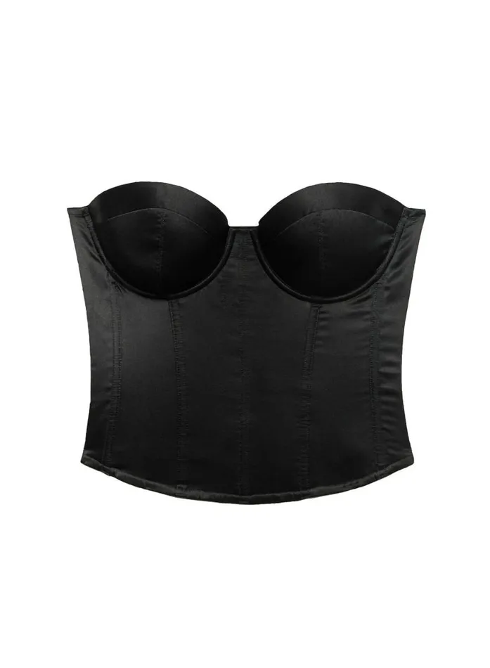 Bustiers and Bra Tops Lingerie Fleur Du Mal Hamptons Bustier Black