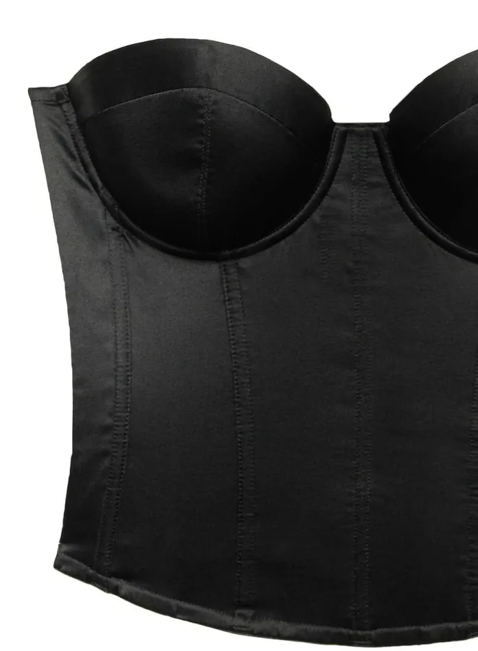 Bustiers and Bra Tops Lingerie Fleur Du Mal Hamptons Bustier Black