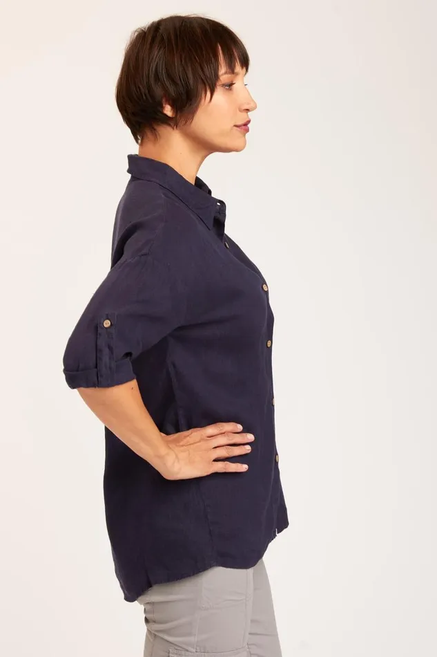 Carrie ButtonUp Navy Clothing XCVI ShirtsBlouses