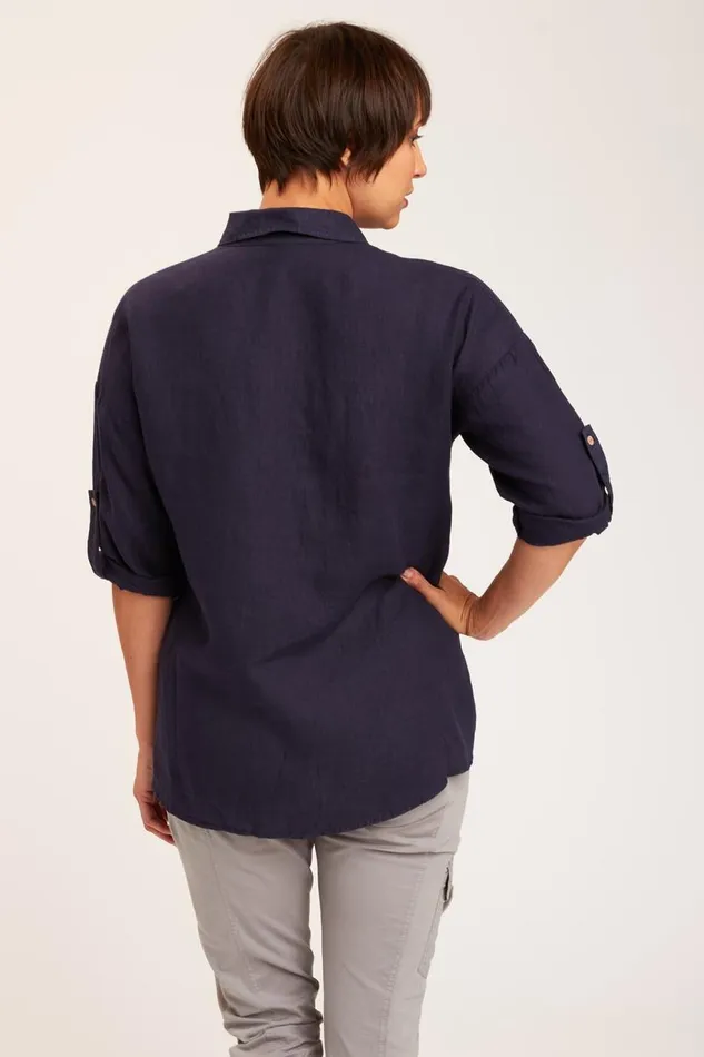Carrie ButtonUp Navy Clothing XCVI ShirtsBlouses