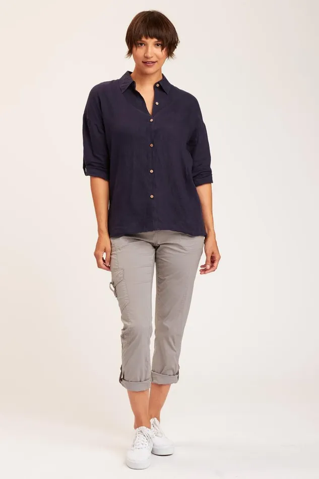 Carrie ButtonUp Navy Clothing XCVI ShirtsBlouses