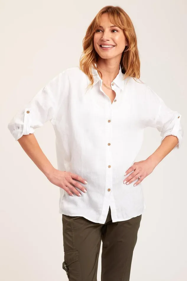 Carrie ButtonUp White Clothing XCVI ShirtsBlouses