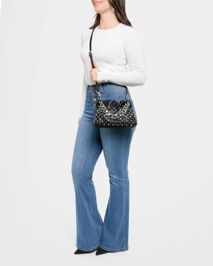 Chain Novelty Handheld Crossbody Black With Disco Studs Women Aimee Kestenberg Crossbody Bags