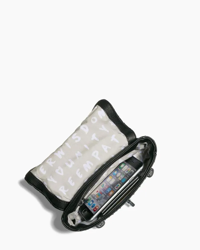 Chain Reaction Novelty Mini Shoulder Bag Black With Shiny Silver Studs Women Aimee Kestenberg Shoulder Bags
