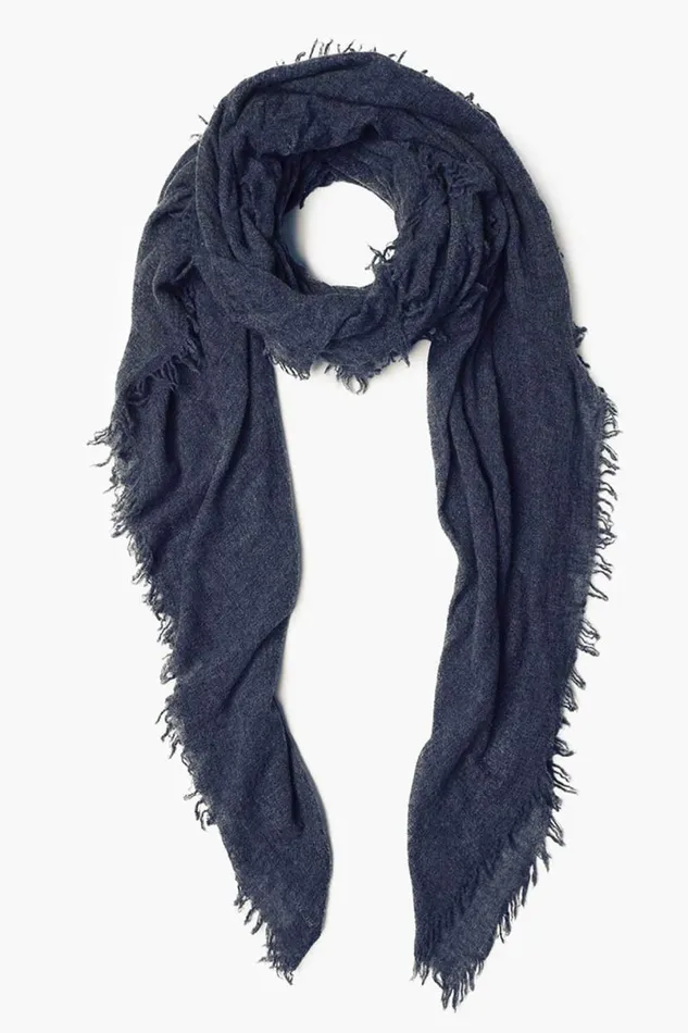 Chan Luu 100 Cashmere Scarf Jean Blue Women Scarves