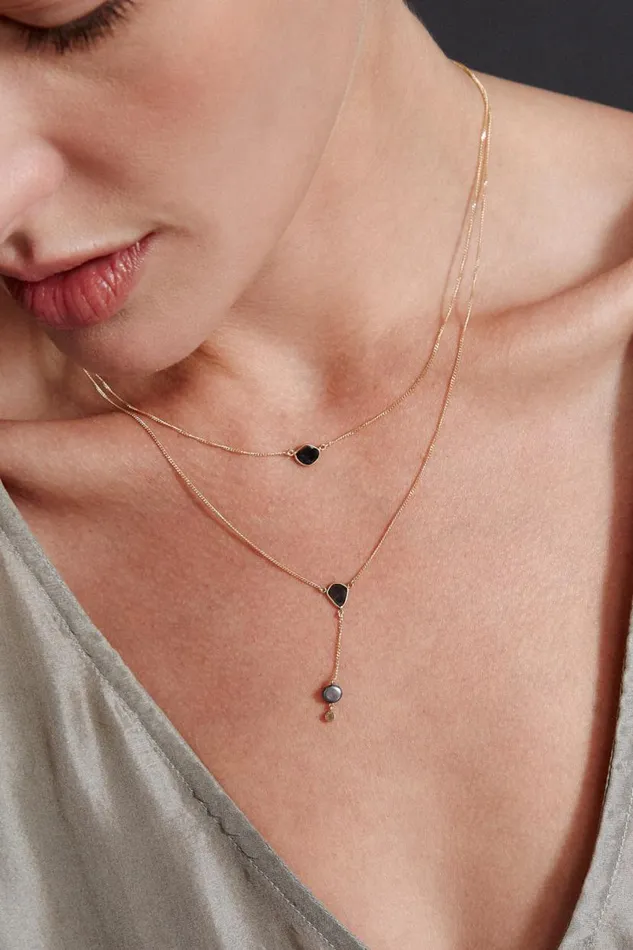 Chan Luu 14k Annalise Necklace Black Diamond Women Necklaces