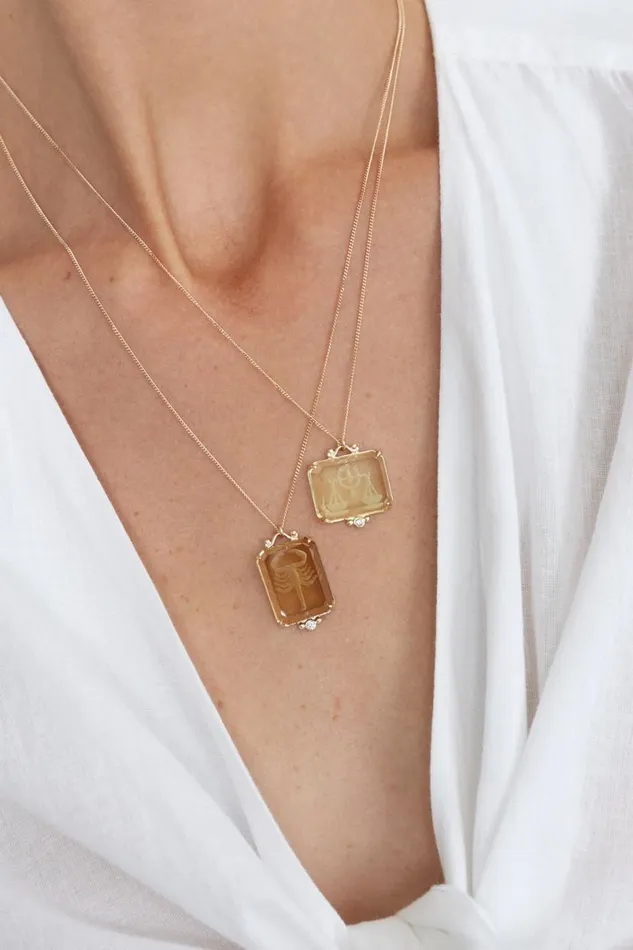 Chan Luu 14k Cancer Zodiac Necklace Women 14k Fine