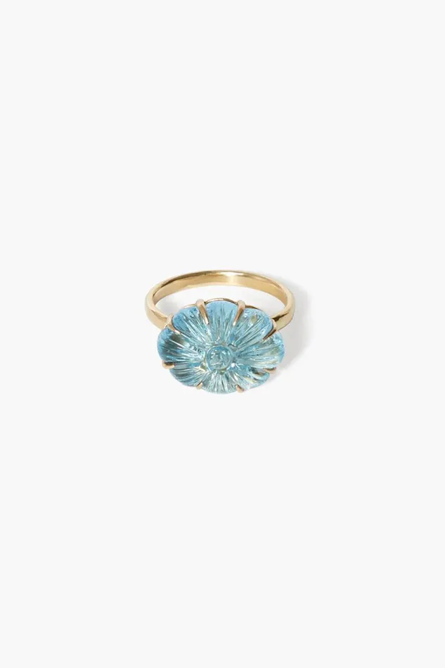 Chan Luu 14k Dahlia Ring Blue Topaz Women 14k Fine