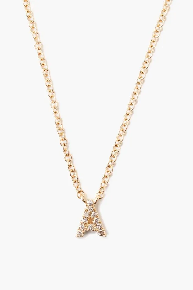 Chan Luu 14k Gold And White Diamond Initial Necklace Women Necklaces