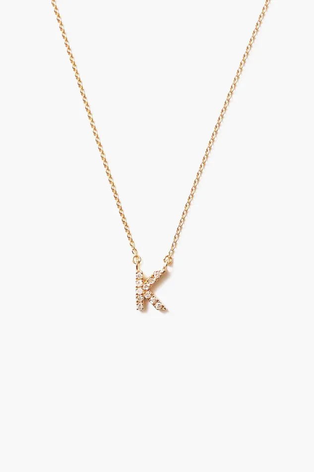 Chan Luu 14k Gold And White Diamond Initial Necklace Women Necklaces