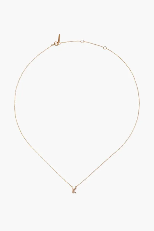 Chan Luu 14k Gold And White Diamond Initial Necklace Women Necklaces
