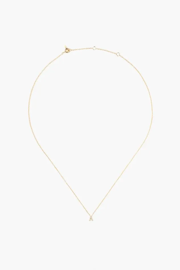 Chan Luu 14k Gold And White Diamond Initial Necklace Women Necklaces