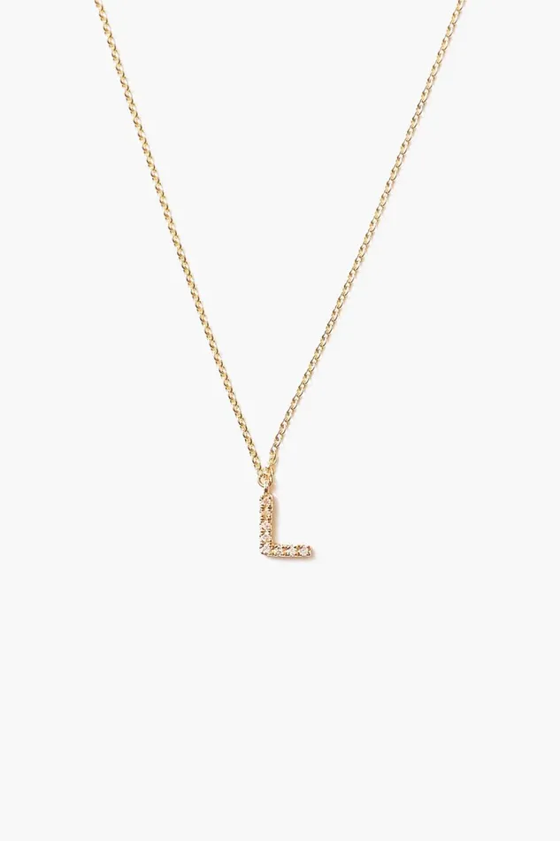Chan Luu 14k Gold And White Diamond Initial Necklace Women Necklaces