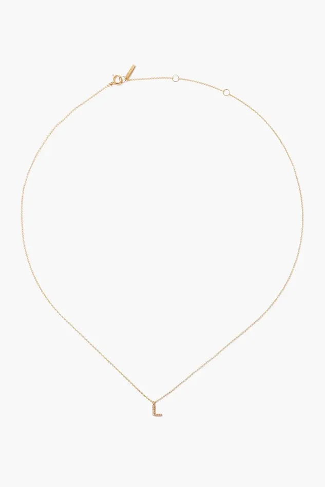 Chan Luu 14k Gold And White Diamond Initial Necklace Women Necklaces