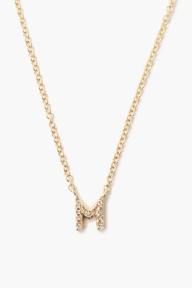 Chan Luu 14k Gold And White Diamond Initial Necklace Women Necklaces