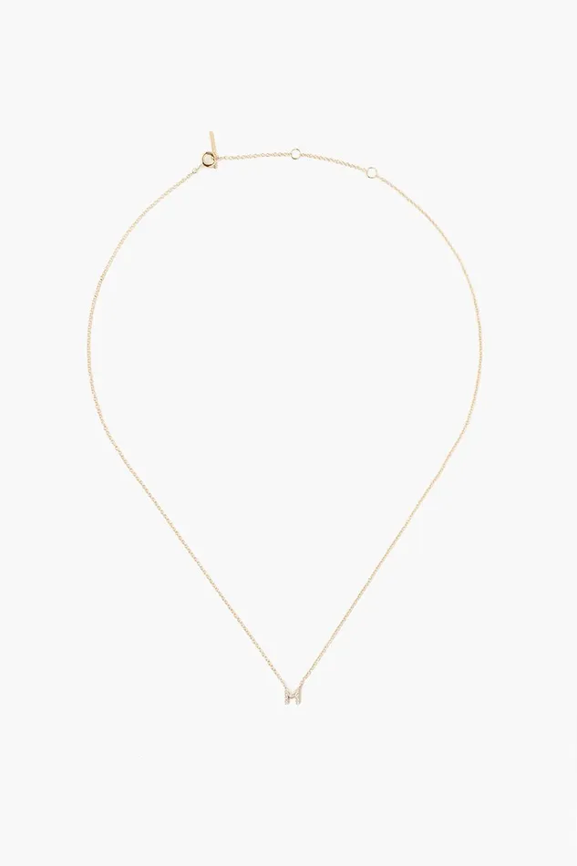 Chan Luu 14k Gold And White Diamond Initial Necklace Women Necklaces