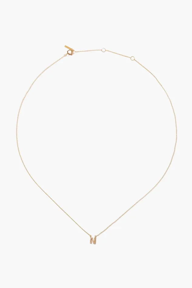Chan Luu 14k Gold And White Diamond Initial Necklace Women Necklaces