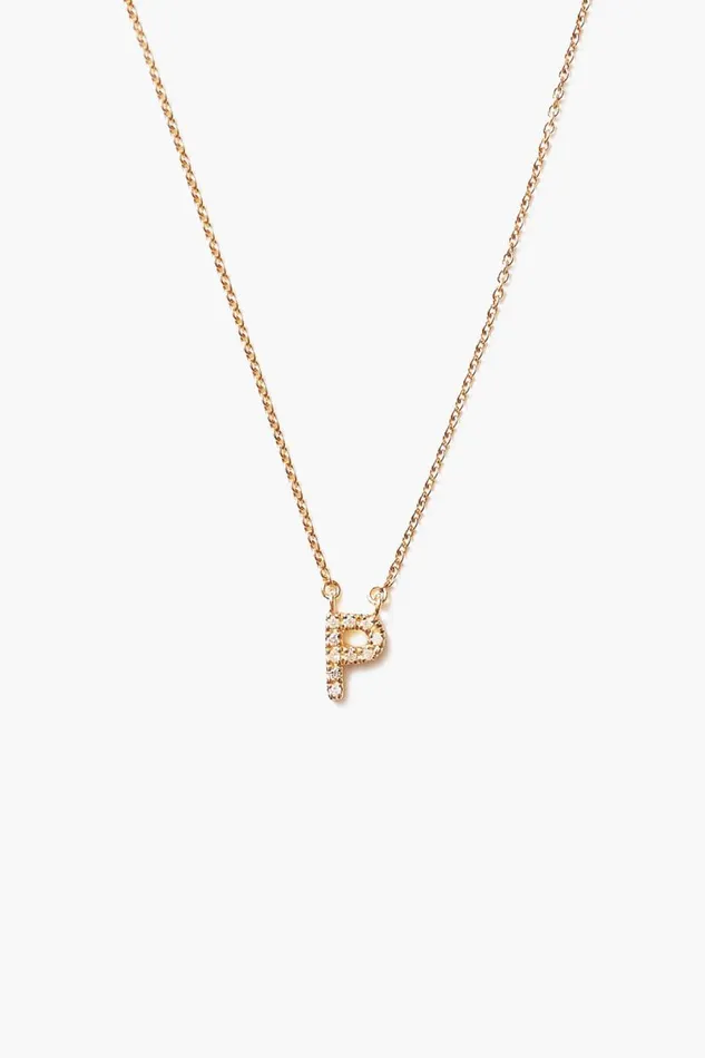 Chan Luu 14k Gold And White Diamond Initial Necklace Women Necklaces