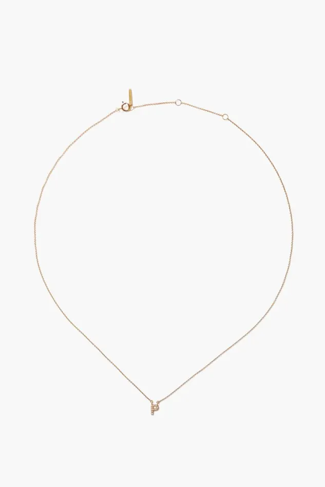 Chan Luu 14k Gold And White Diamond Initial Necklace Women Necklaces