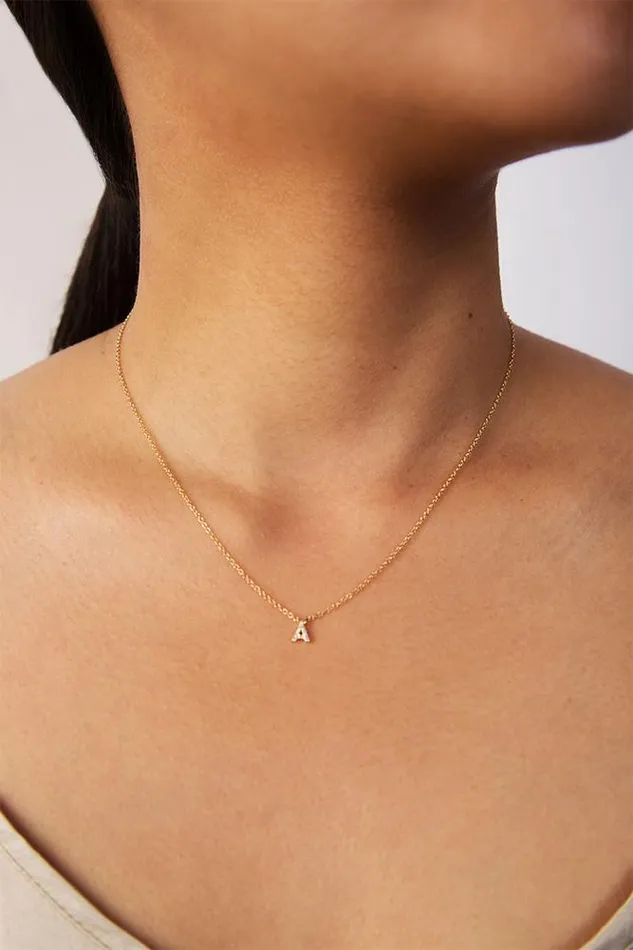 Chan Luu 14k Gold And White Diamond Initial Necklace Women Necklaces